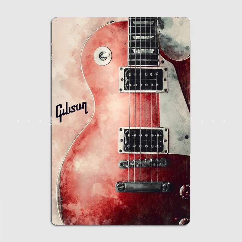 Vintage Collectible Plates - Panneau en métal HD, guitare électrique
