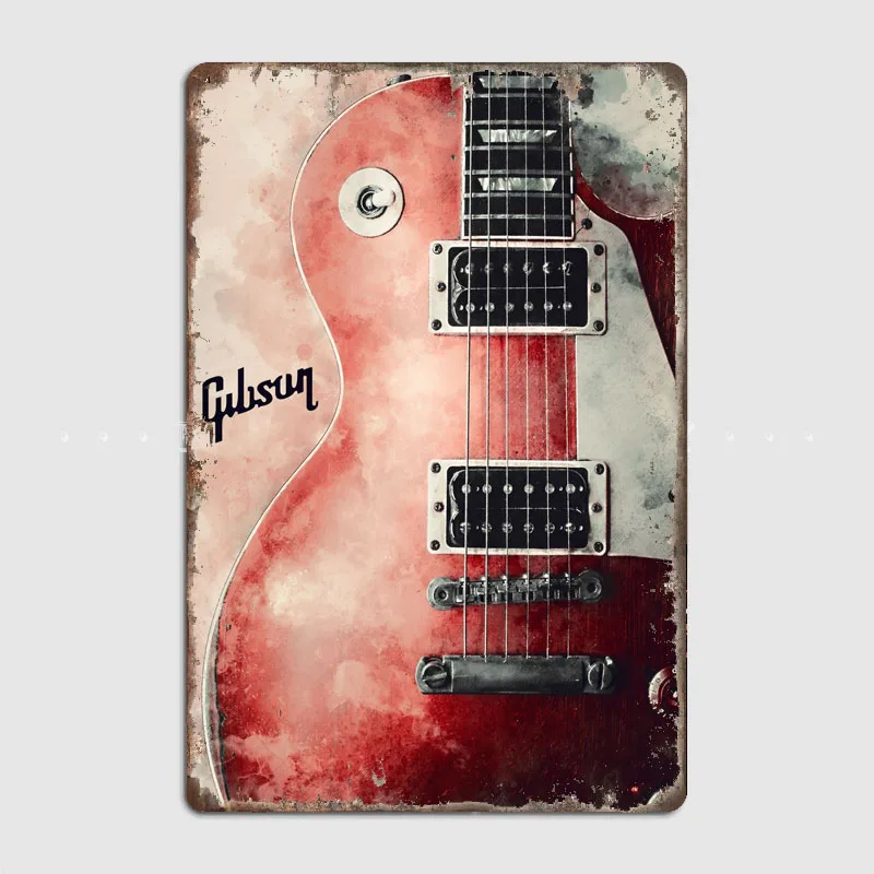 Panneau en métal HD, guitare é - Vintage Collectible Plates avis et prix